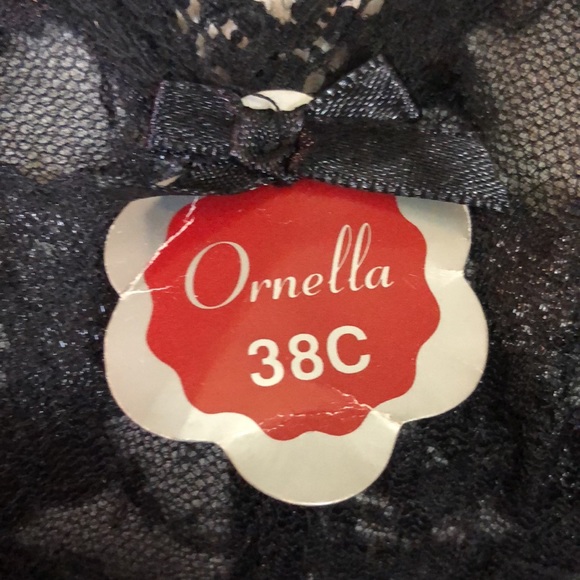 Vintage ORNELLA size 38C Bra Lingerie Deadstock Hong Kong Black Soft Cup NEW